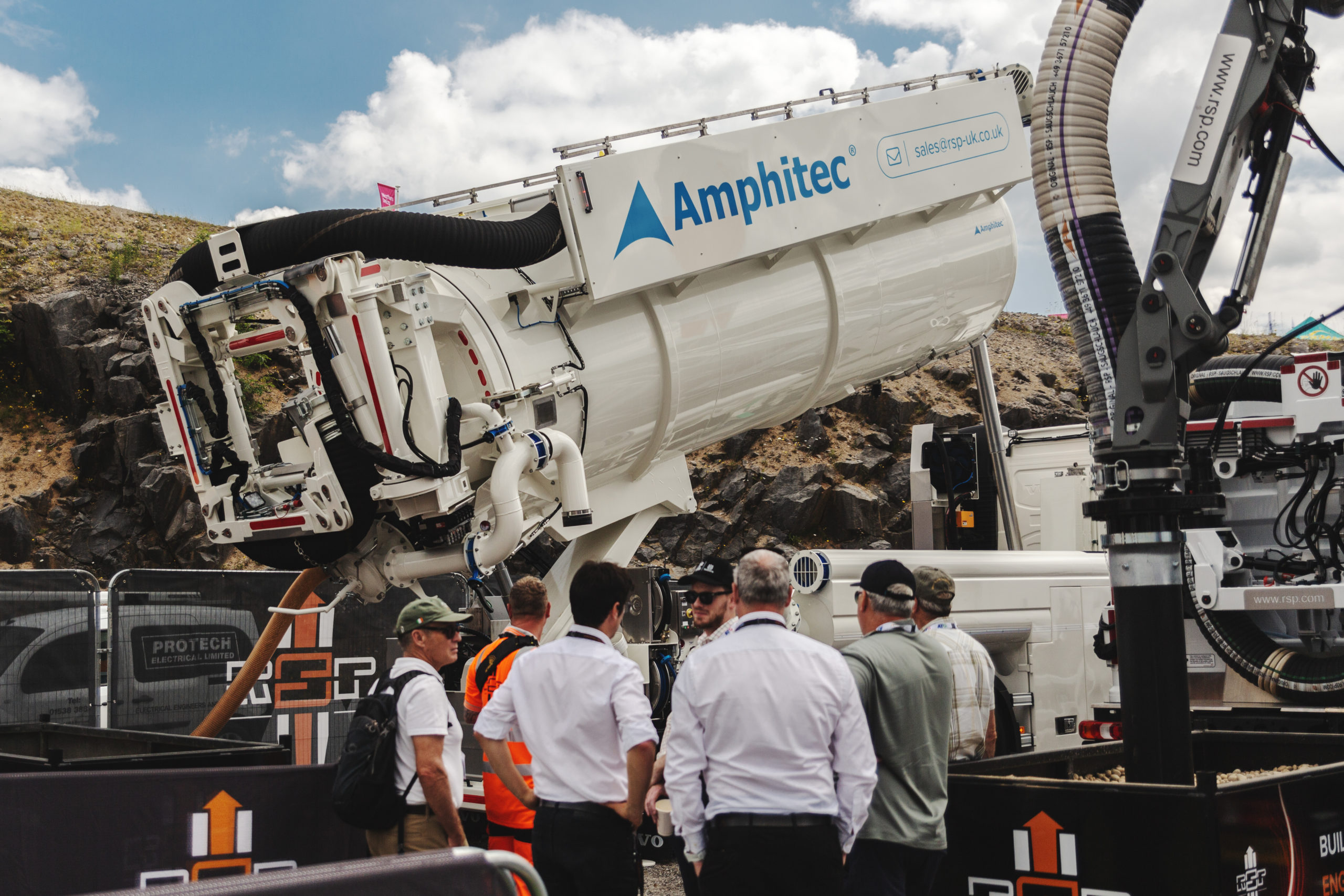 An Amphitec vacuum excavator on display at Hillhead 2024